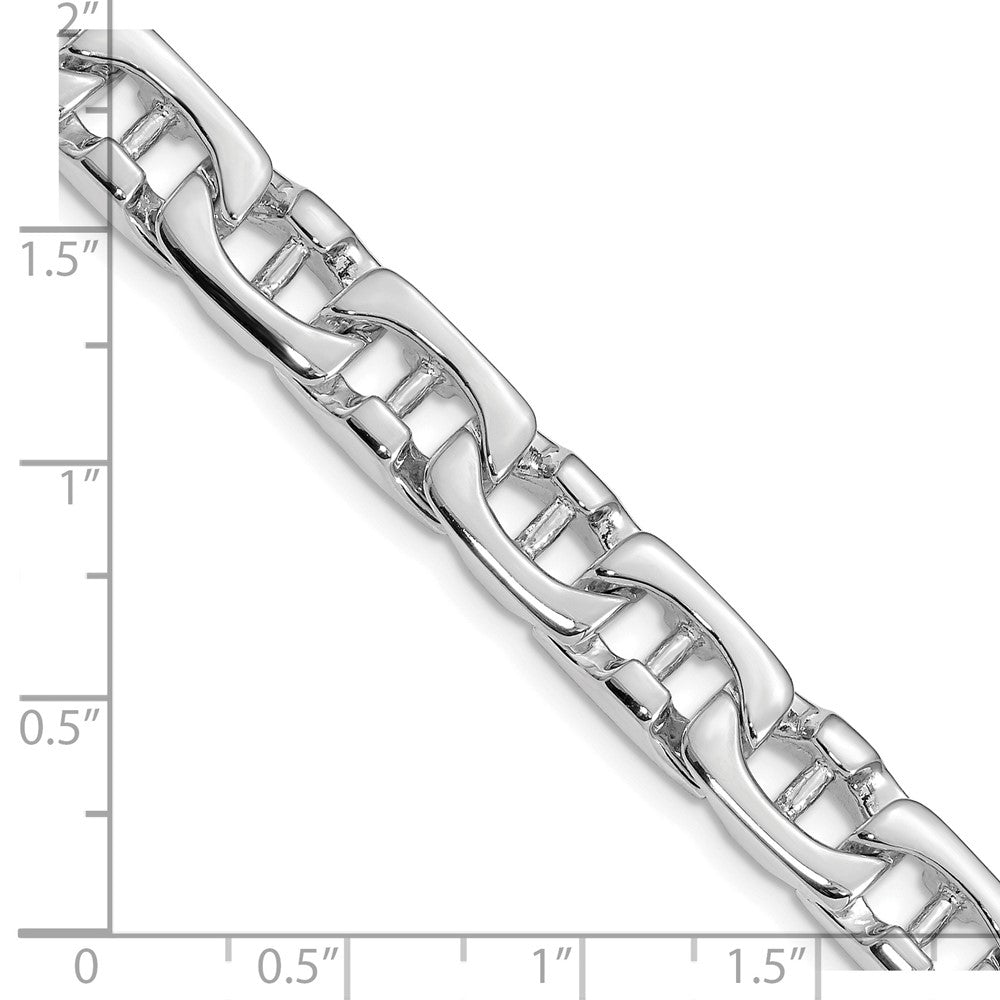 14K White Gold 20 inch 8.5mm Hand Polished Fancy Link with Fancy Lobster Clasp Chain