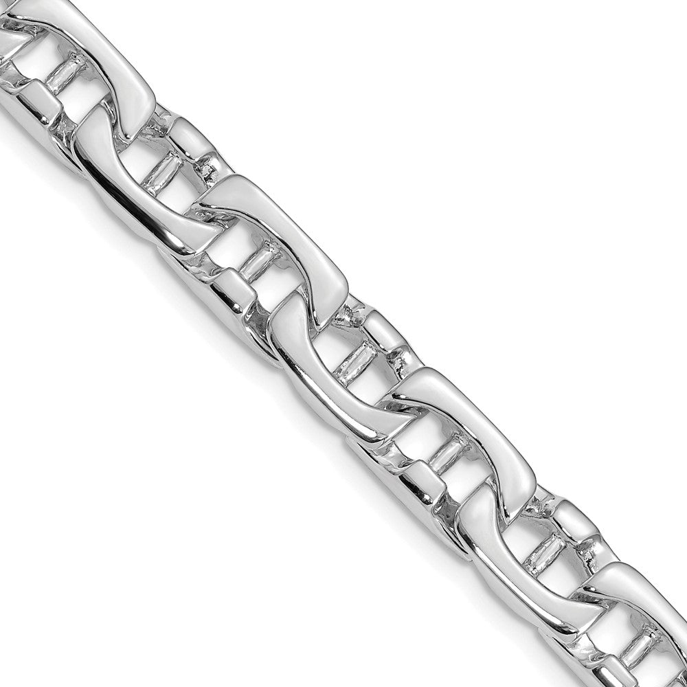 14K White Gold 20 inch 8.5mm Hand Polished Fancy Link with Fancy Lobster Clasp Chain