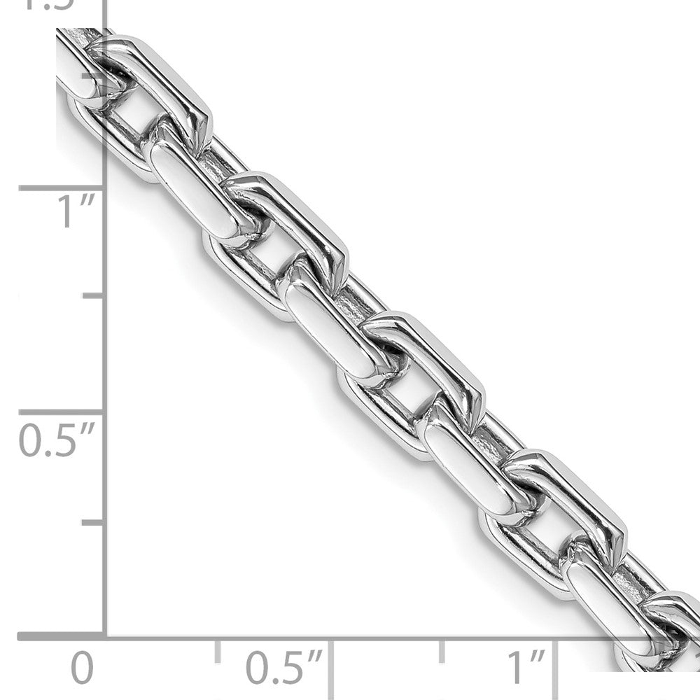 14K White Gold 24 inch 5.4mm Hand Polished Fancy Link with Lobster Clasp Chain