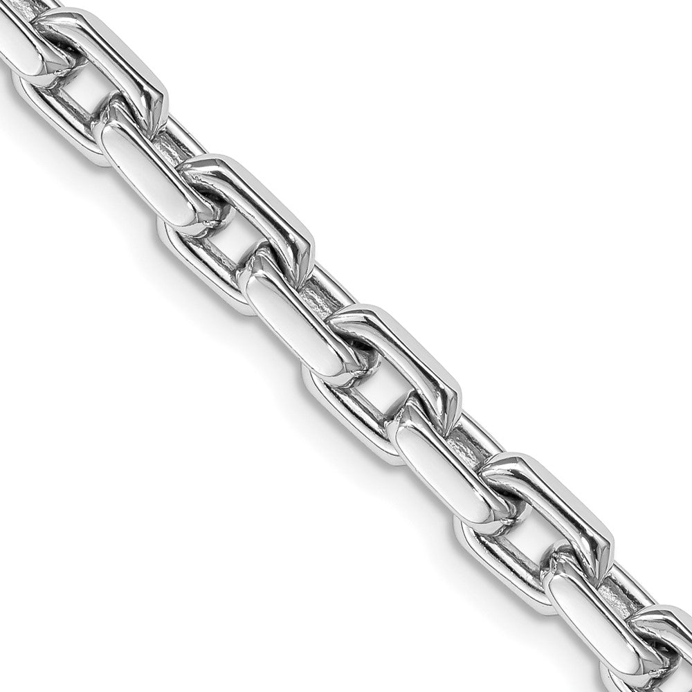 14K White Gold 22 inch 5.4mm Hand Polished Fancy Link with Lobster Clasp Chain