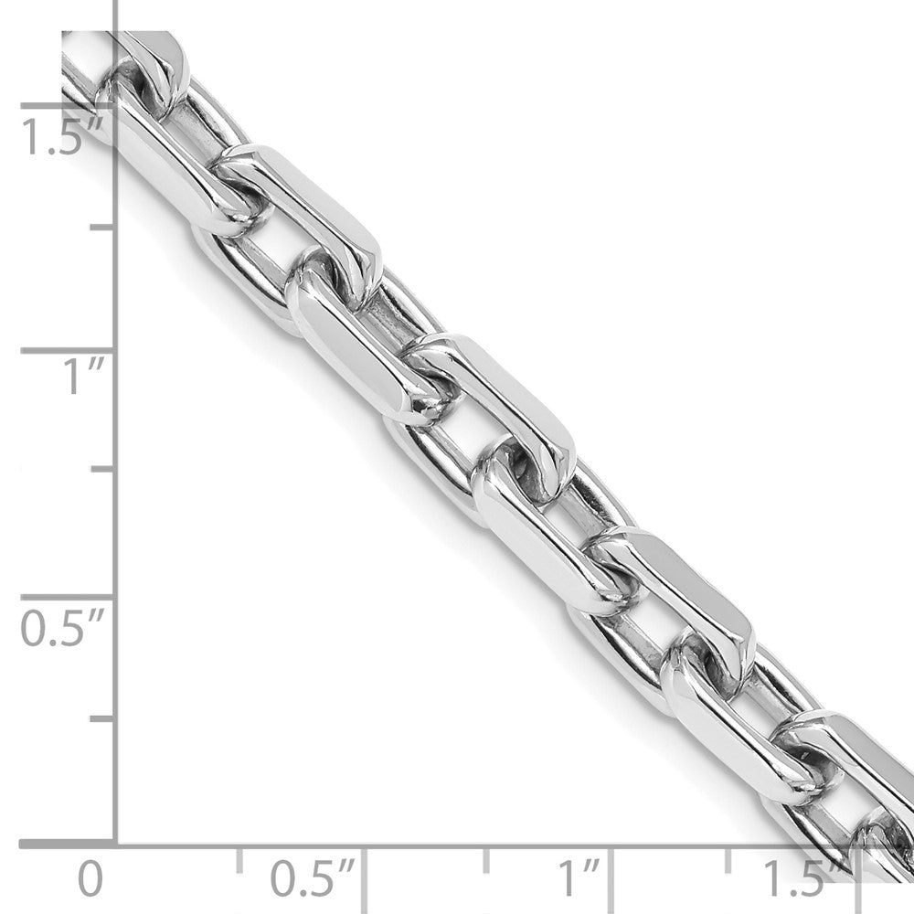14K White Gold 20 inch 7mm Hand Polished Fancy Link with Lobster Clasp Chain