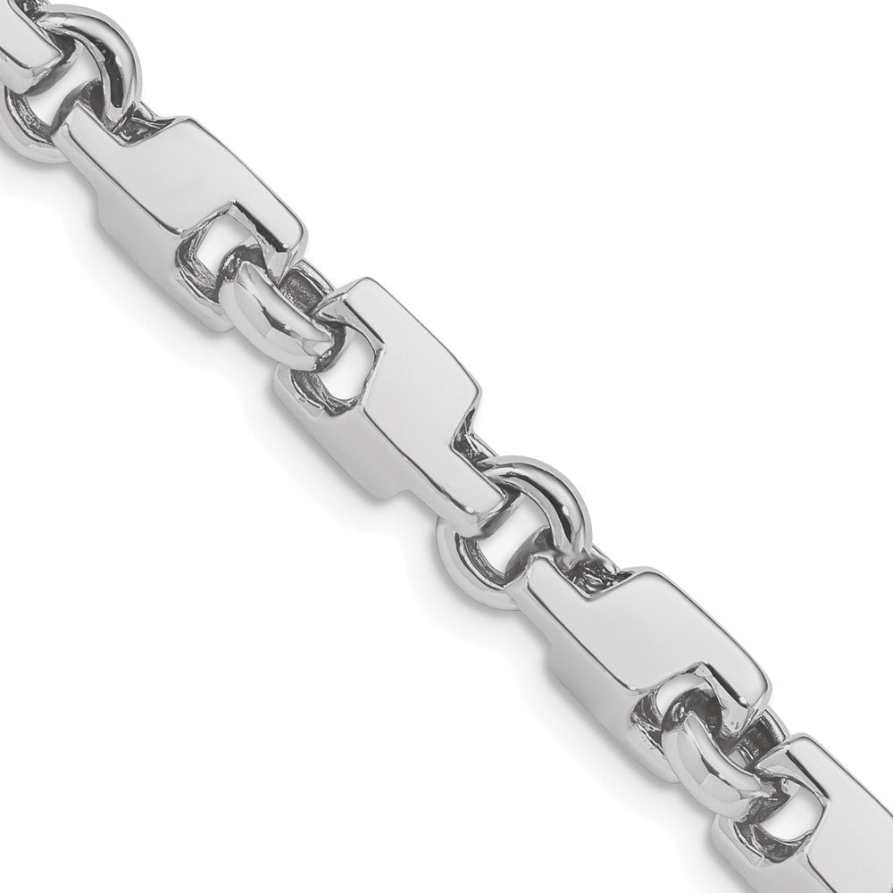 14K White Gold 22 inch 6.6mm Hand Polished Fancy Link with Fancy Lobster Clasp Chain