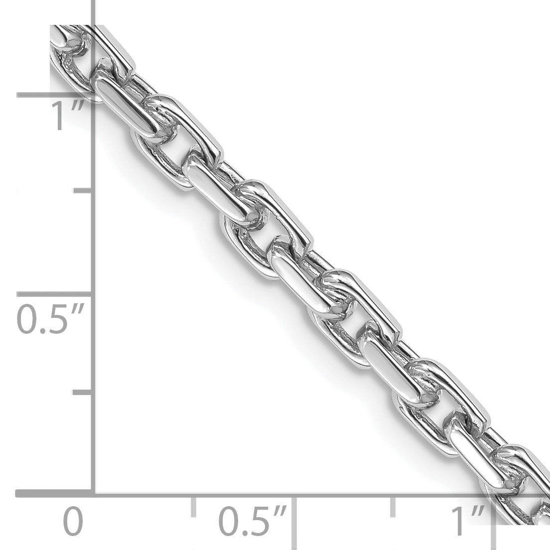 14K White Gold 18 Inch 4.2Mm Hand Polished Fancy Link With Lobster Clasp Chain