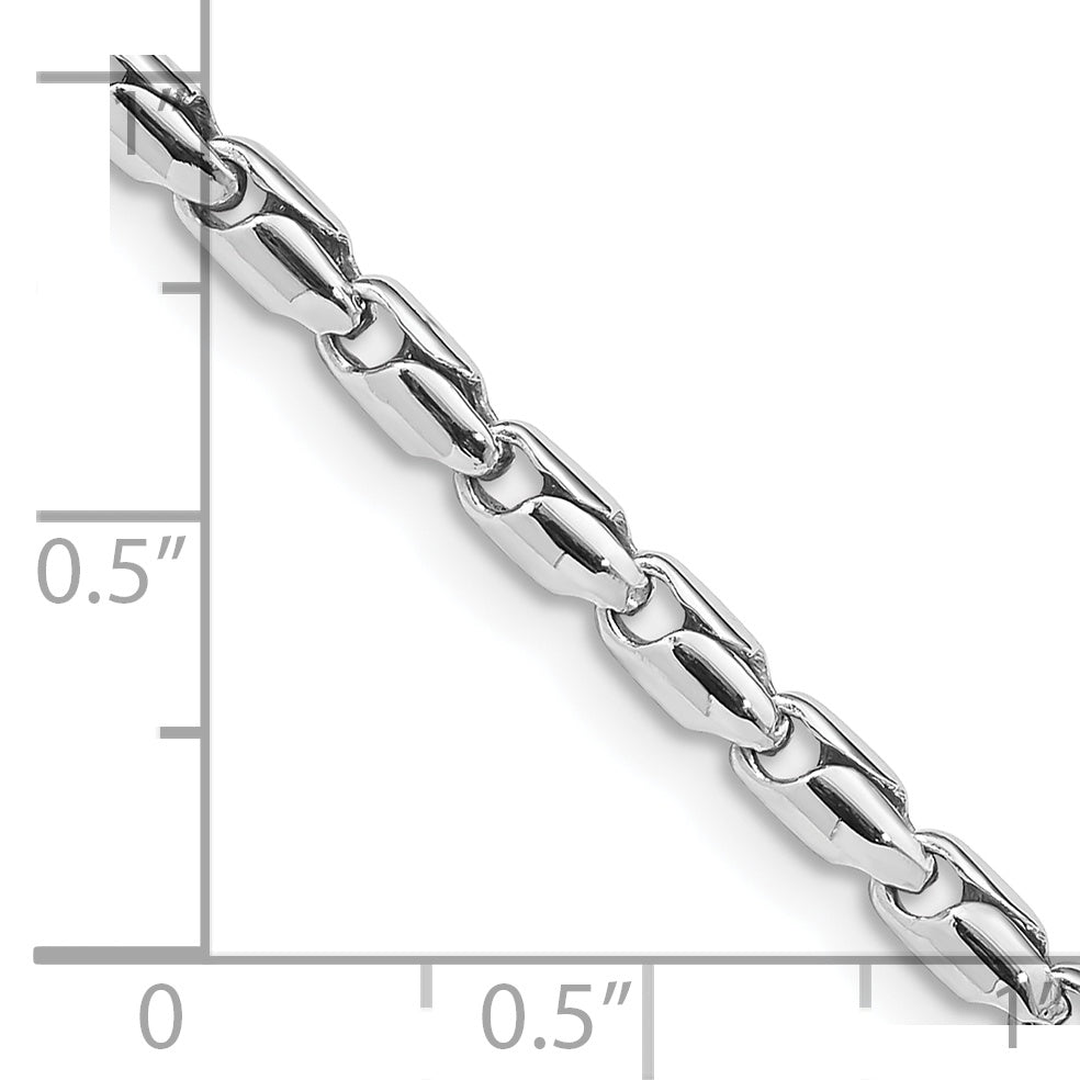 14K White Gold 22 Inch 3Mm Hand Polished Fancy Link With Lobster Clasp Chain