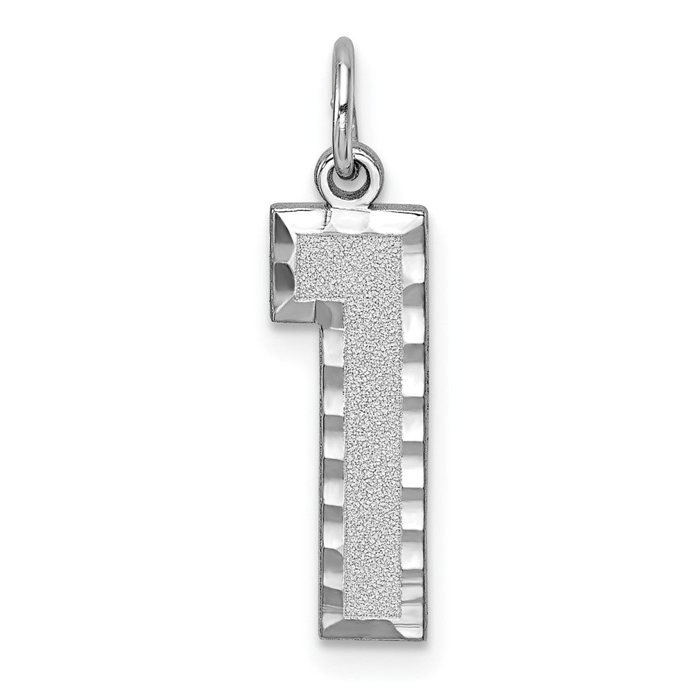 14kw Large Brushed Diamond-cut  Number 1 Charm