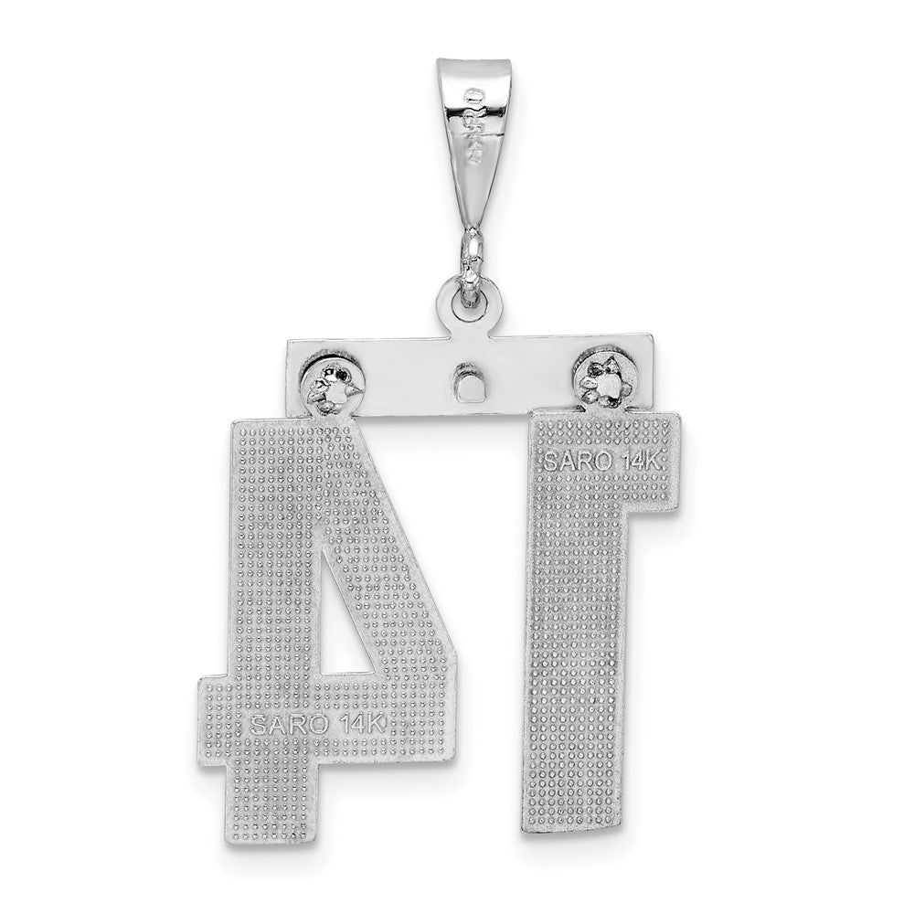 14kw Large Brushed Diamond-cut Number 14 Charm