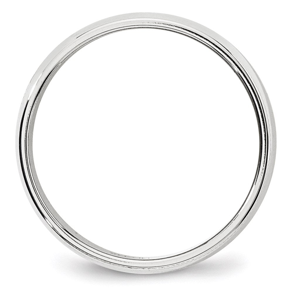 14k White Gold 6mm Milgrain Half Round Wedding Band Size 14