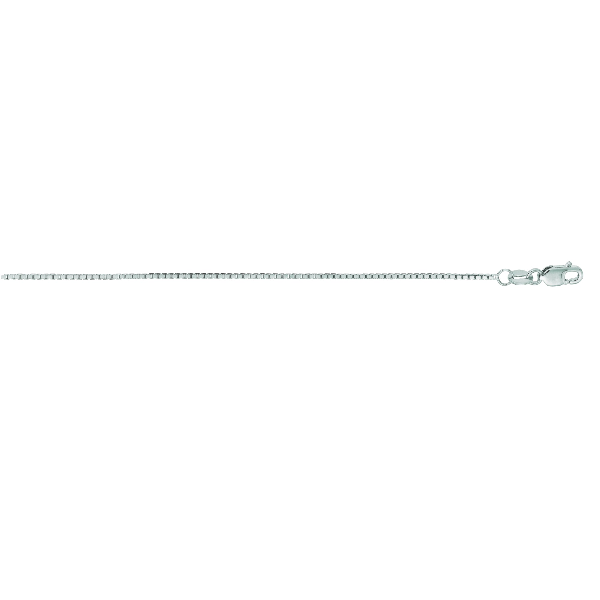 14K White Gold 1mm Octagonal Box 24" Chain with Lobster Lock
