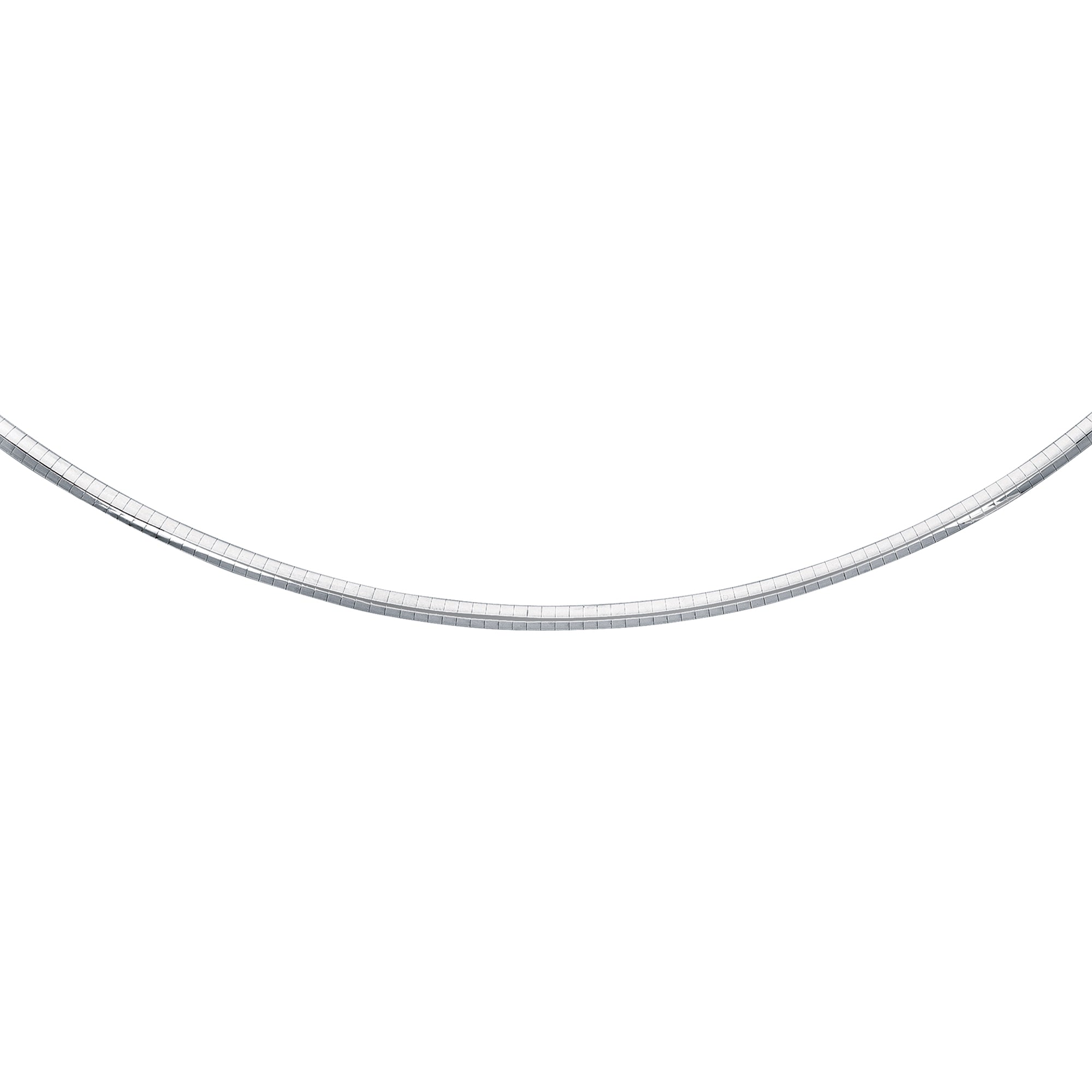 14K White Gold 4.4mm Classic 20" Omega with Box Lock