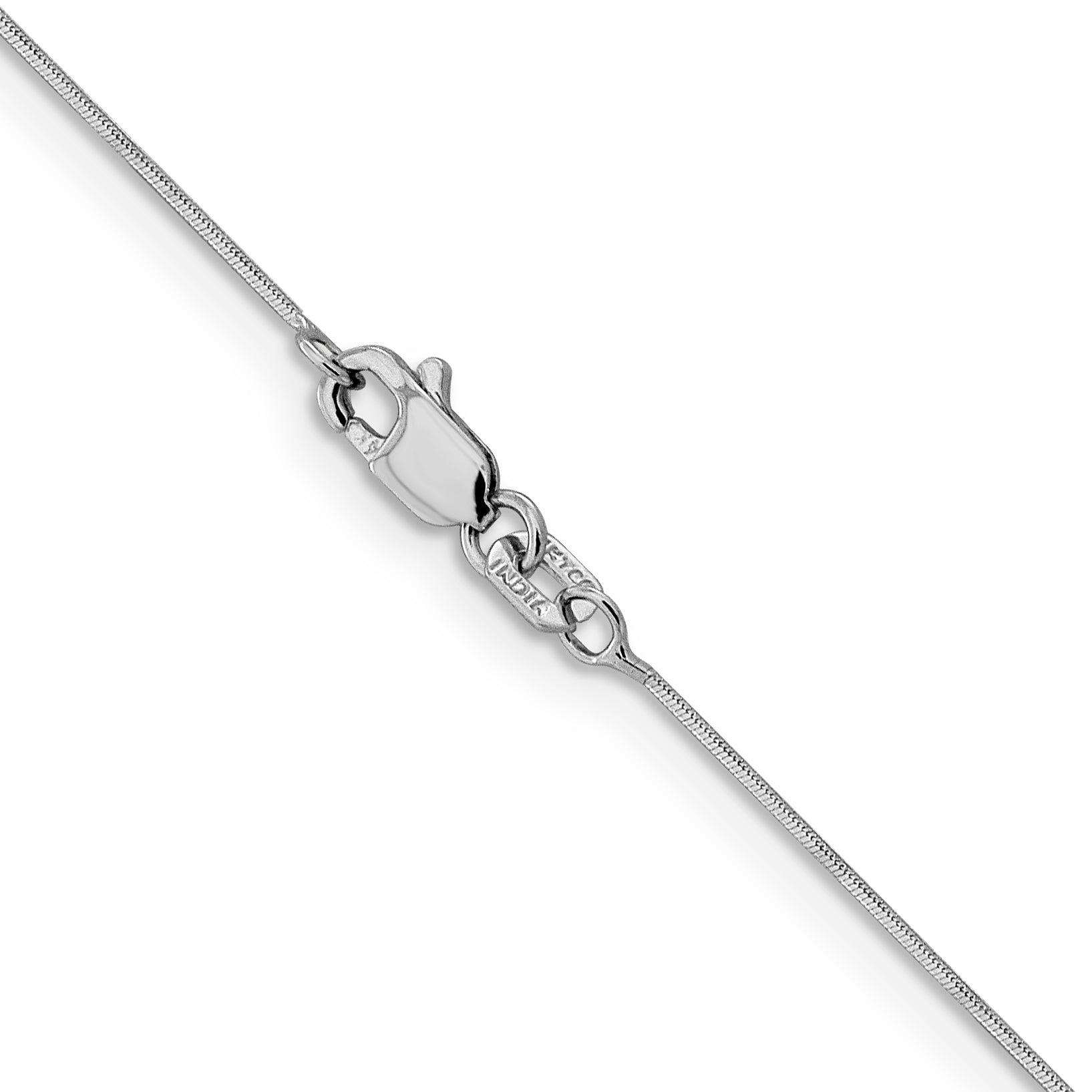 14K White Gold 20 Inch .5Mm Octagonal Snake With Lobster Clasp Chain