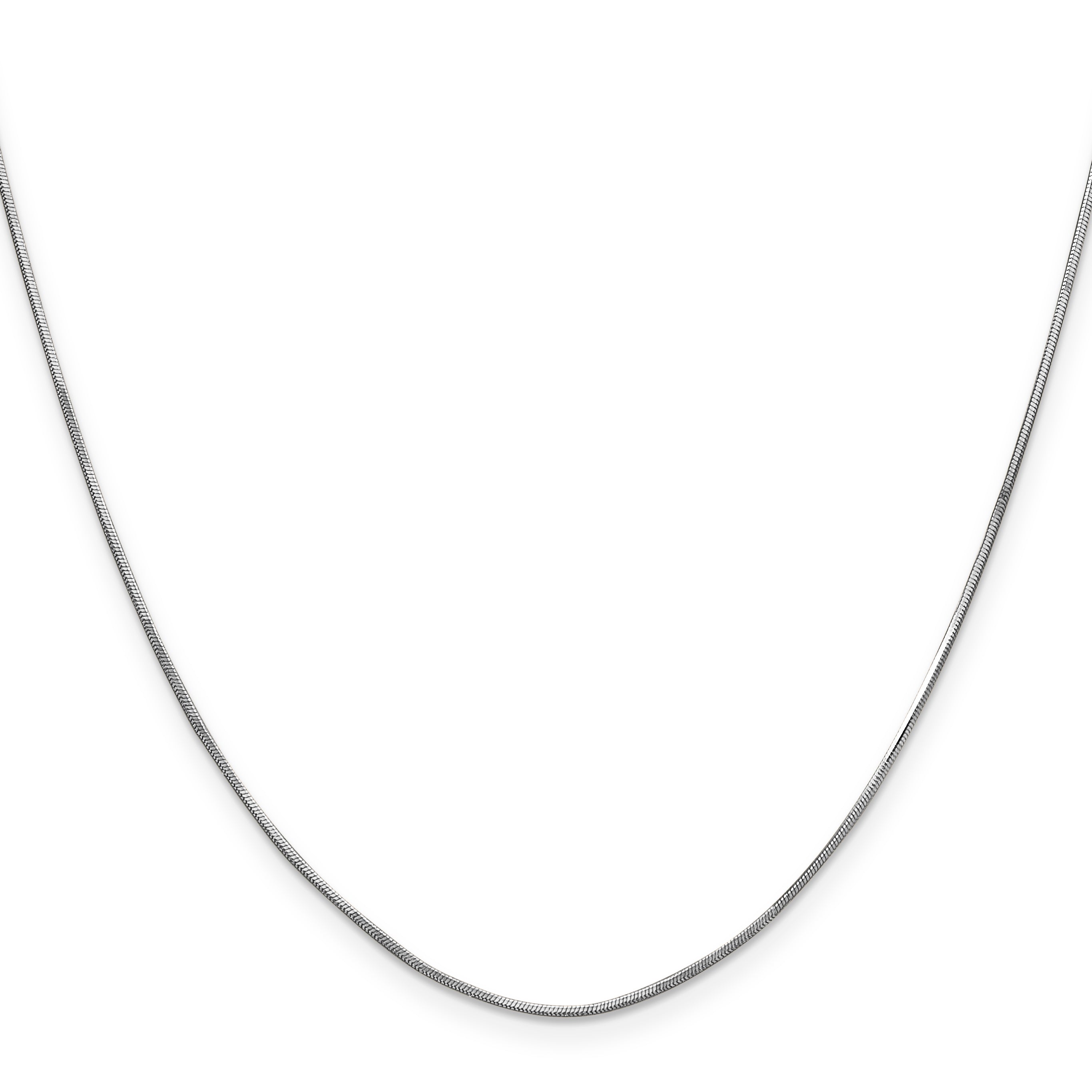 14K White Gold 16 Inch 1Mm Octagonal Snake With Lobster Clasp Chain