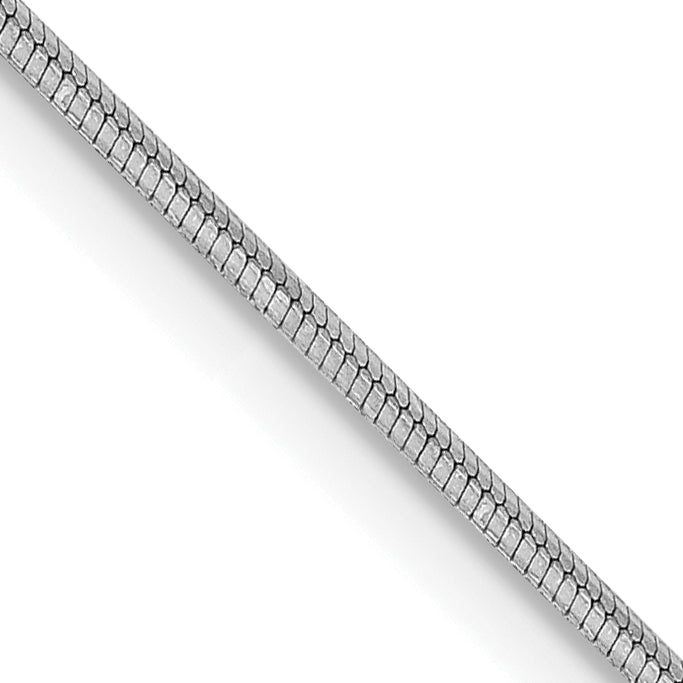 14K White Gold 30 Inch 1Mm Octagonal Snake With Lobster Clasp Chain