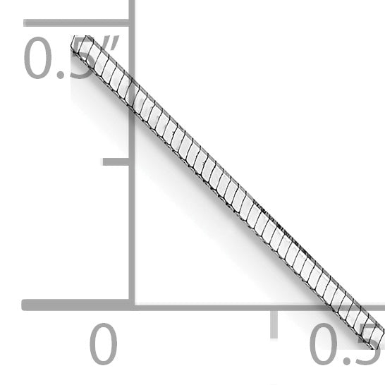 14K White Gold 16 Inch 1Mm Octagonal Snake With Lobster Clasp Chain