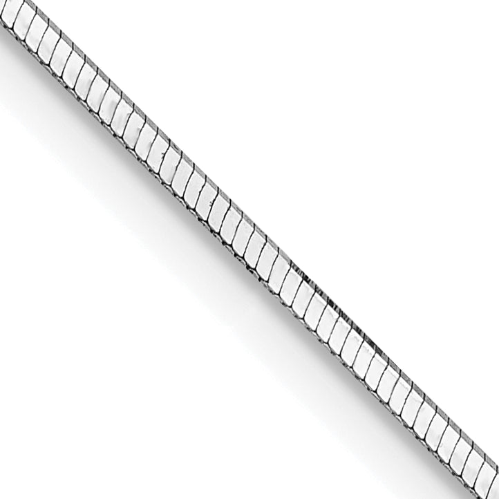 14K White Gold 18 Inch 1Mm Octagonal Snake With Lobster Clasp Chain