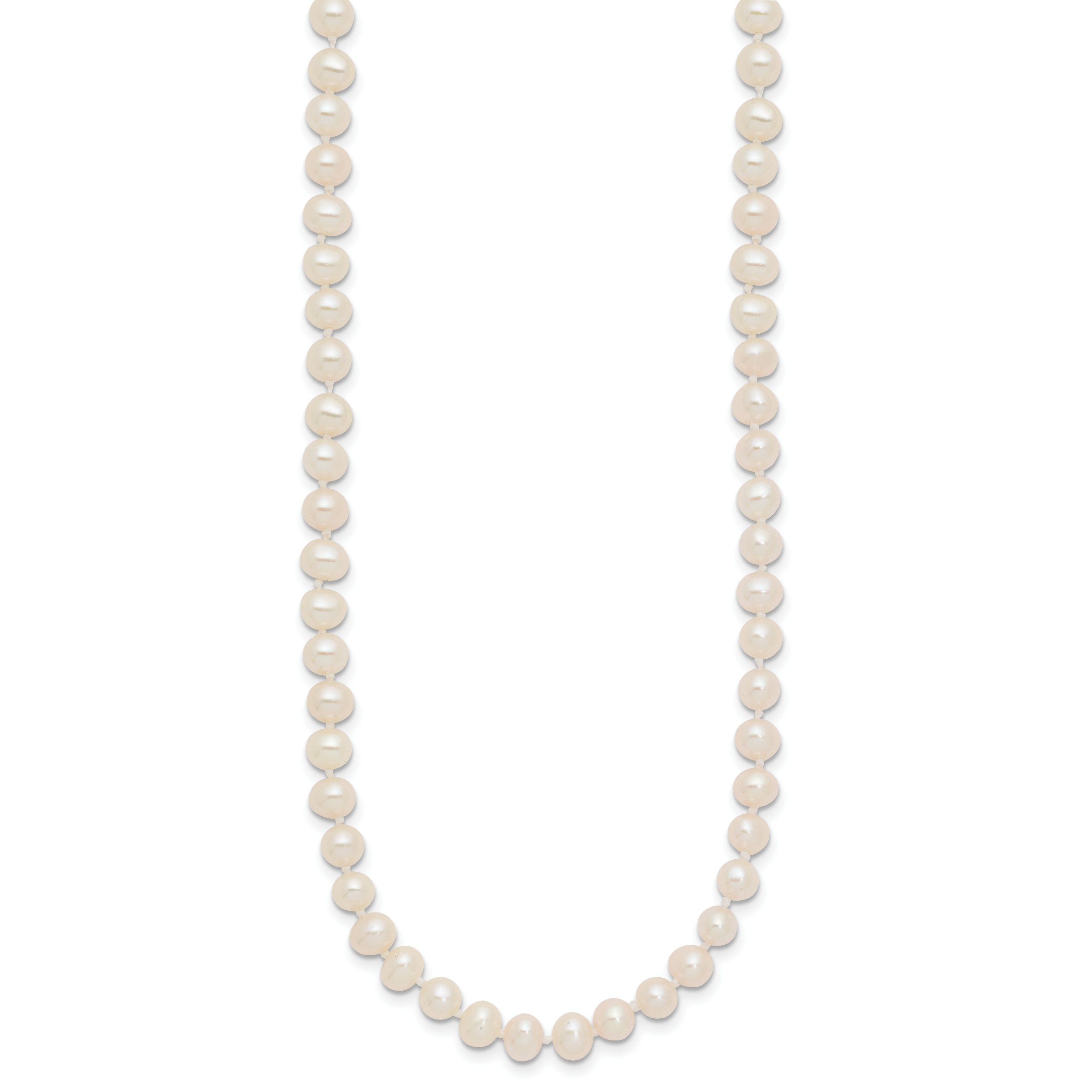 14K 4-5Mm White Near Round Freshwater Cultured Pearl Necklace