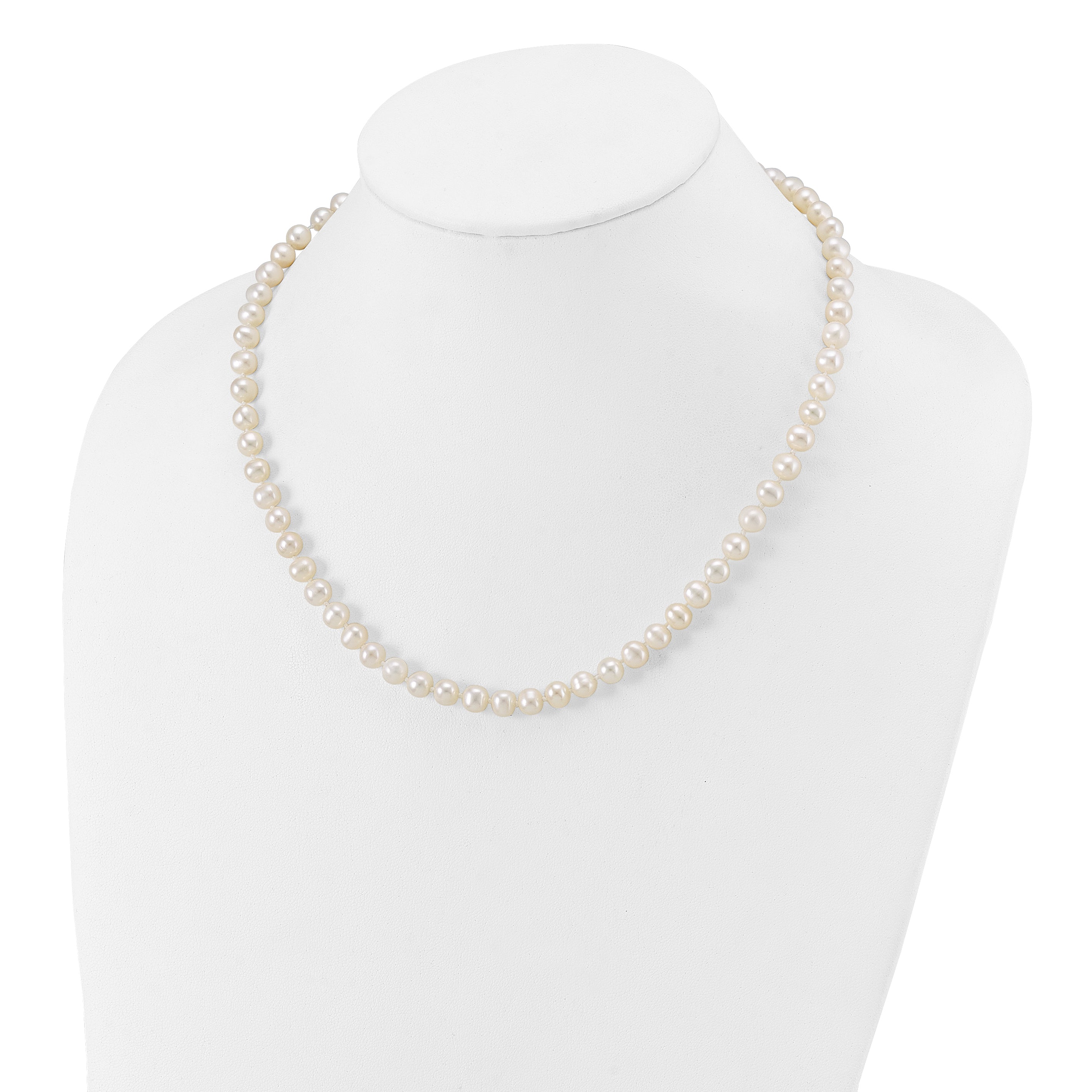 14k 6-7mm White Near-Round Freshwater Cultured Pearl 7.5 inch Bracelet