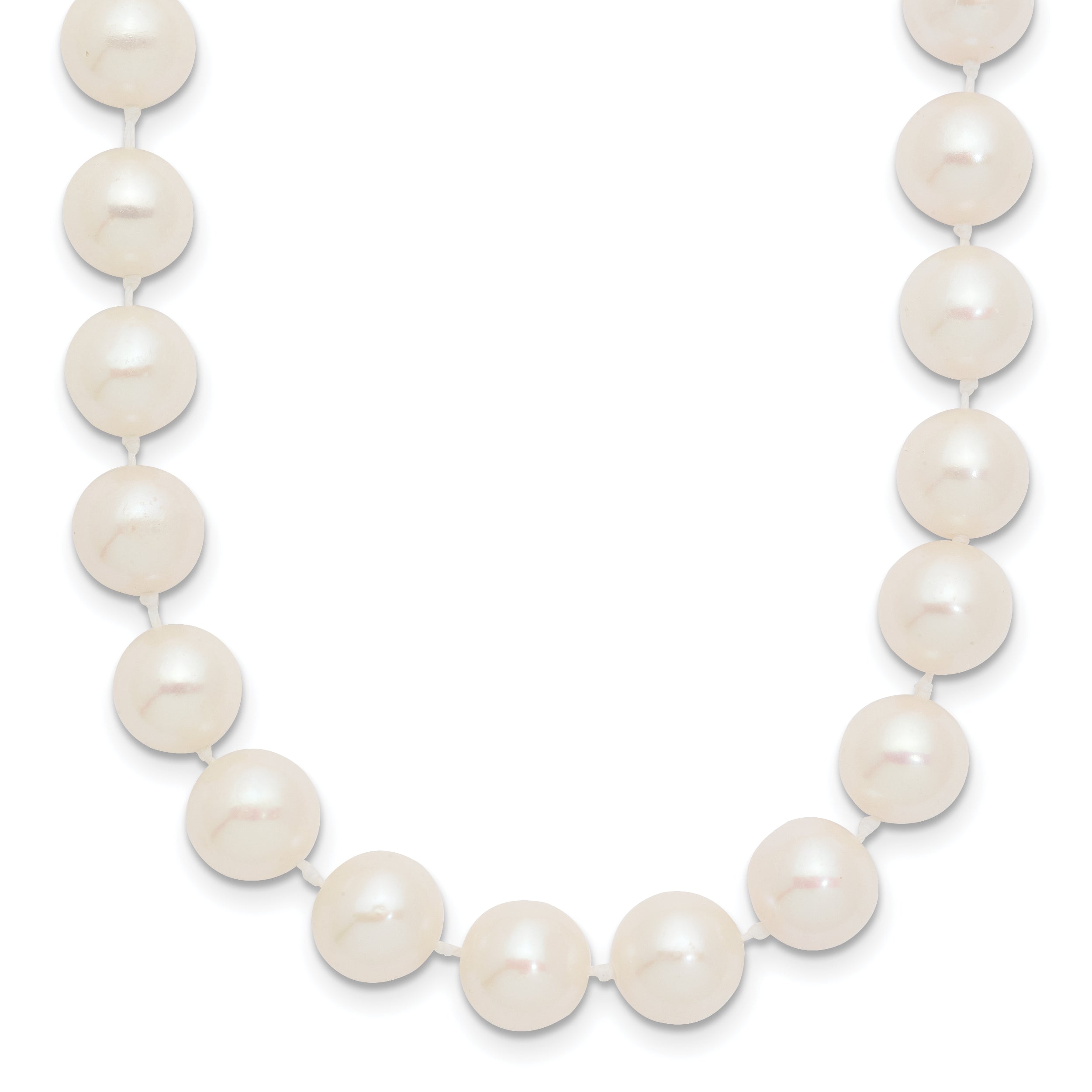 14K 8-9Mm White Near Round Freshwater Cultured Pearl Necklace