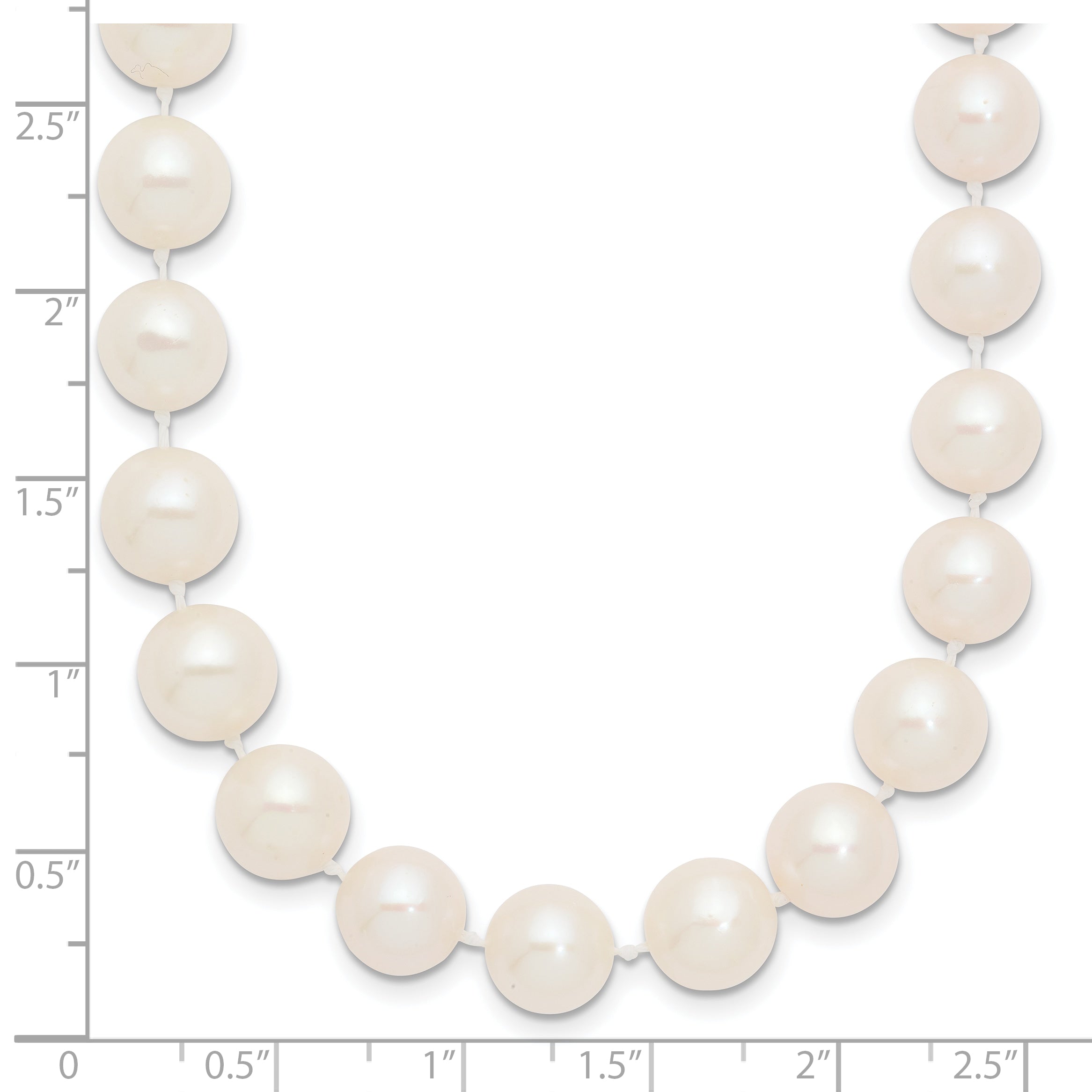 14K 9-10Mm White Near Round Freshwater Cultured Pearl Necklace