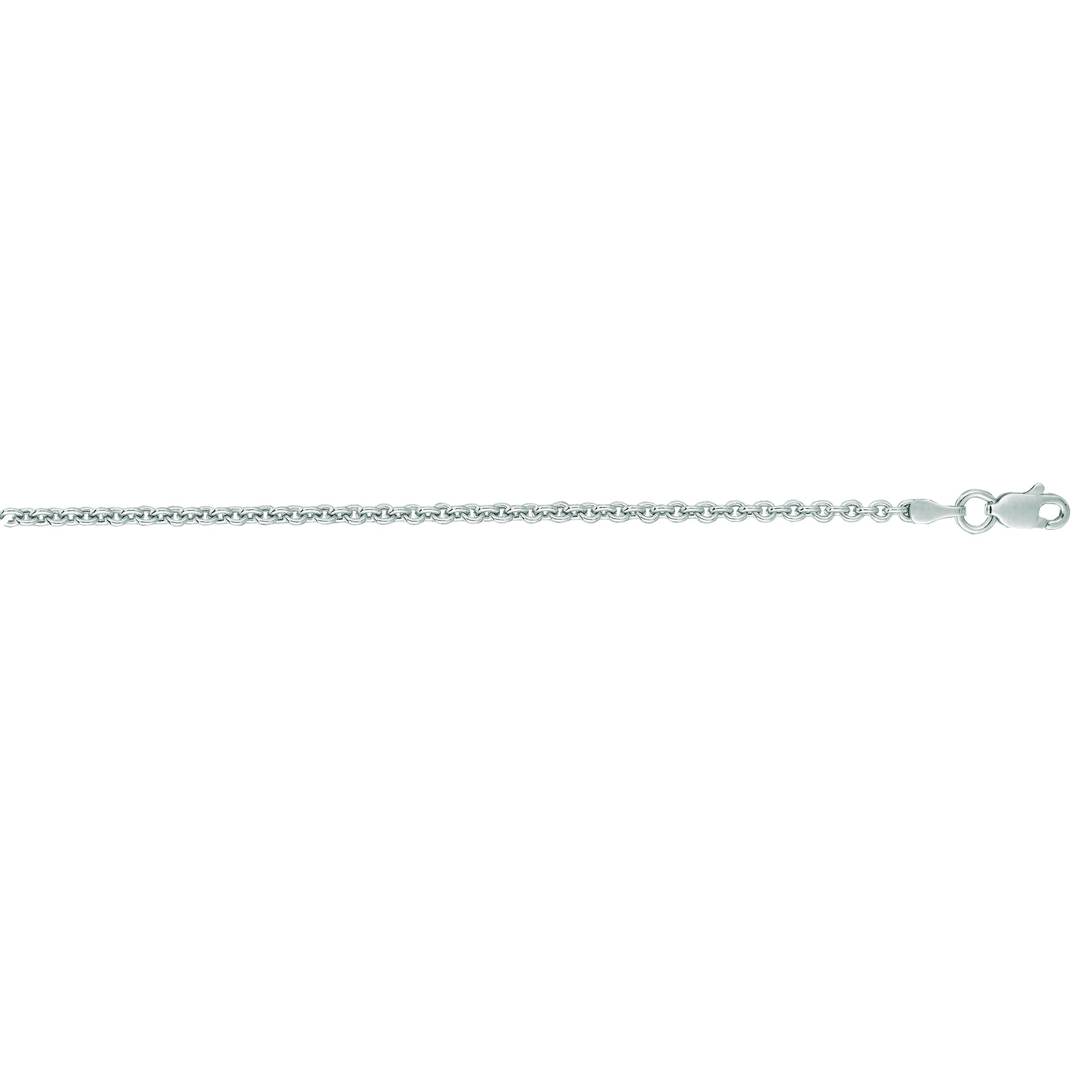 14K White Gold 2.3mm Lite Forsantina 24" Chain with Lobster Lock