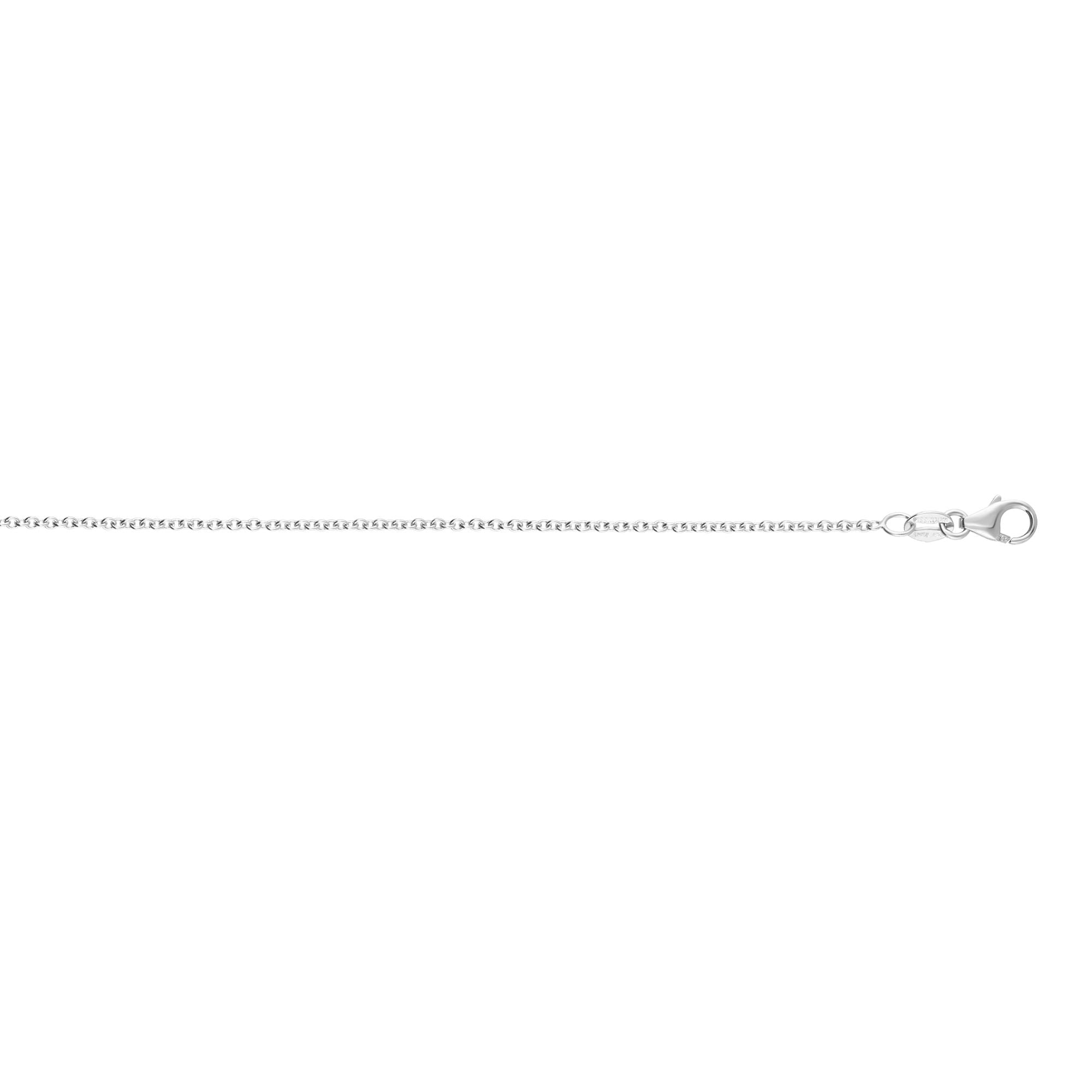 14K White Gold 1.5mm 20" Round Cable Chain with Lobster Clasp