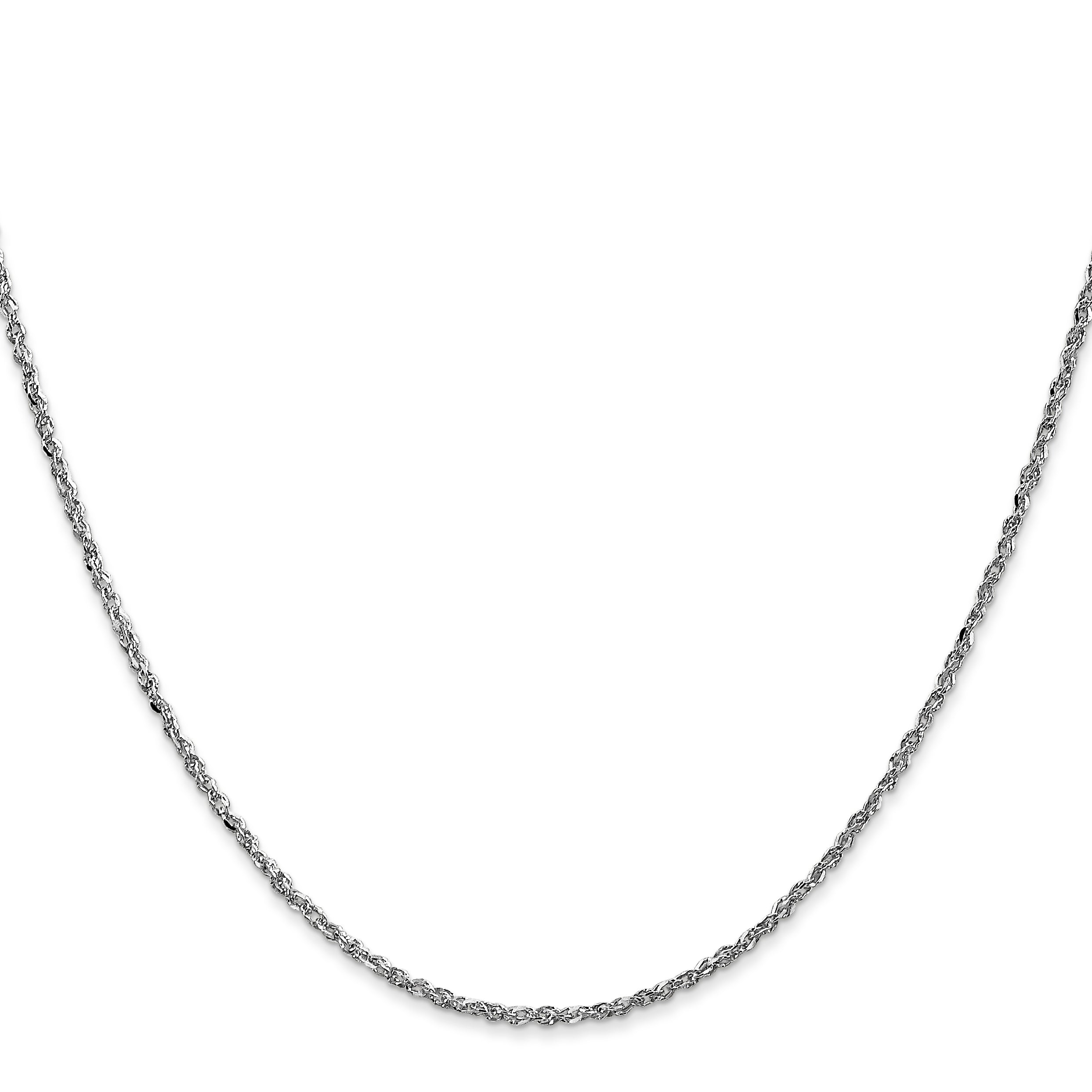 14K  White Gold 10 inch 1.7mm Ropa with Lobster Clasp Anklet