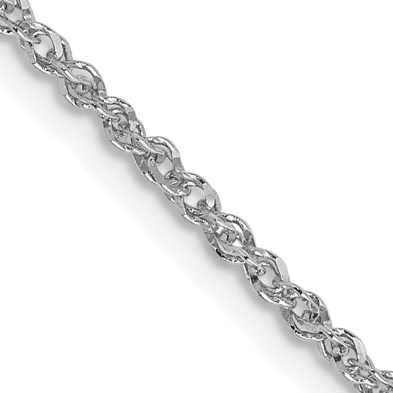 14K  White Gold 10 inch 1.7mm Ropa with Lobster Clasp Anklet