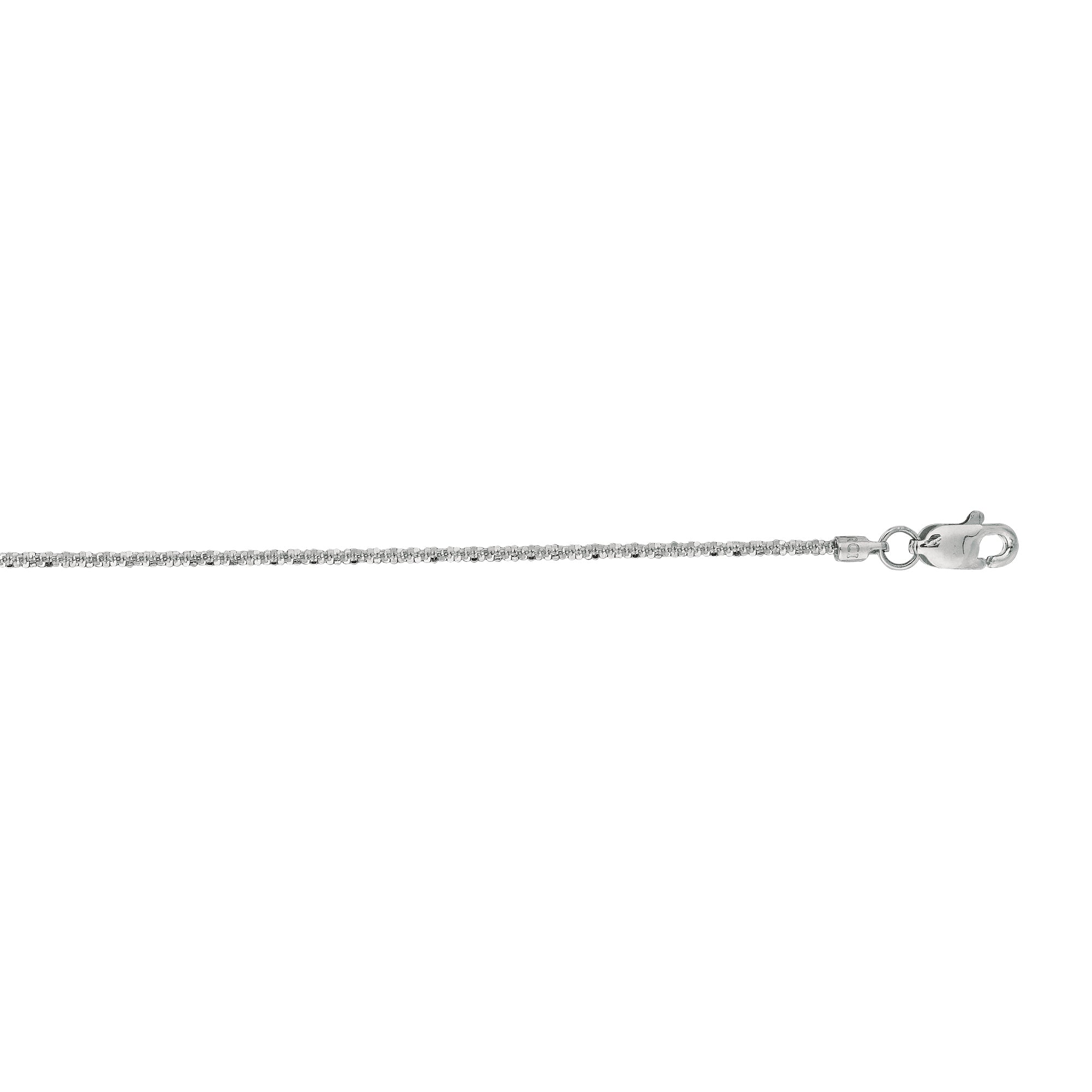 14K White Gold 1.1mm Sparkle 20" Chain with Lobster Lock