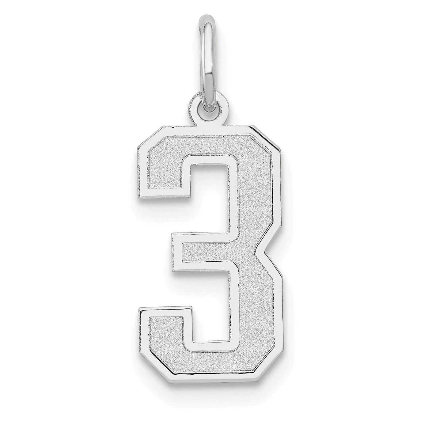 14kw Medium Satin Number 3 Charm