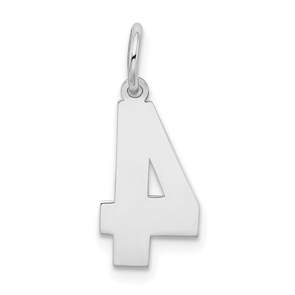 14kw Medium Satin Number 4 Charm