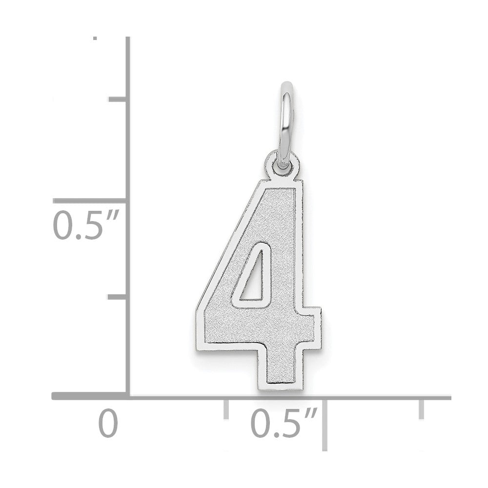 14kw Medium Satin Number 4 Charm