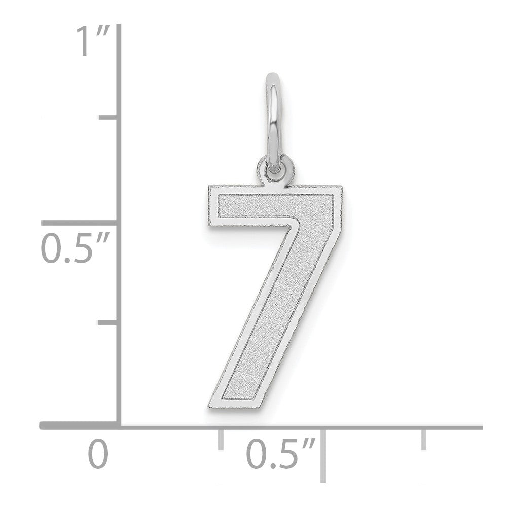 14kw Medium Satin Number 7 Charm