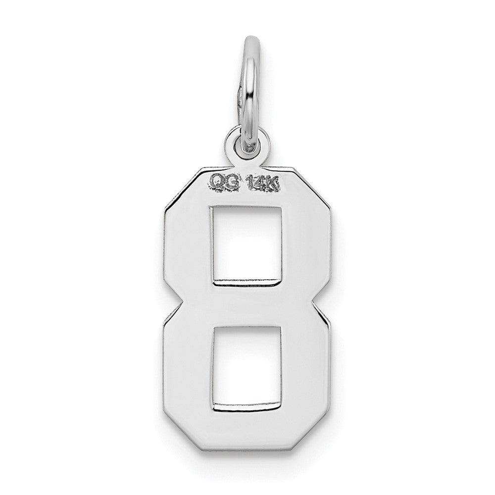 14kw Medium Satin Number 8 Charm