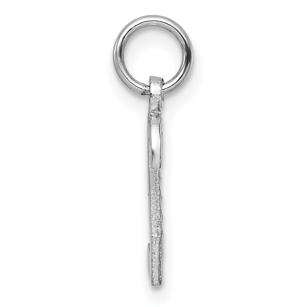 14kw Small Brushed Diamond-cut Number 2 Charm