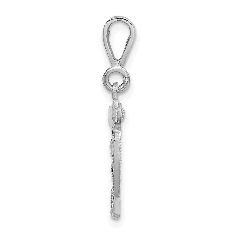 14kw Small Brushed Diamond-cut Number 32 Charm
