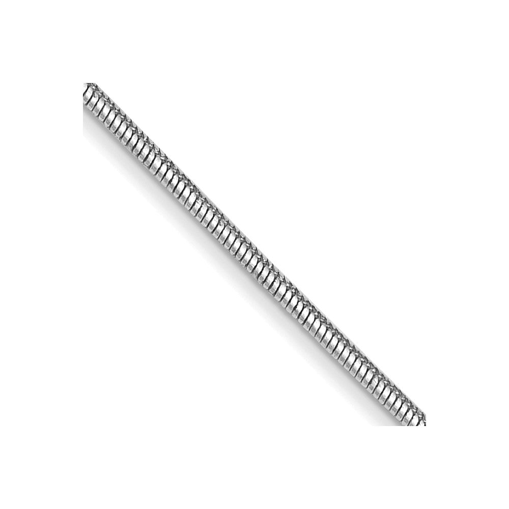 14K White Gold 18 inch .8mm Round Snake with Lobster Clasp Chain