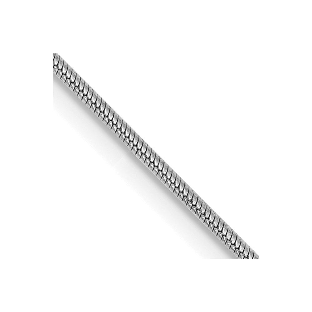 14K White Gold 18 inch .9mm Round Snake with Lobster Clasp Chain