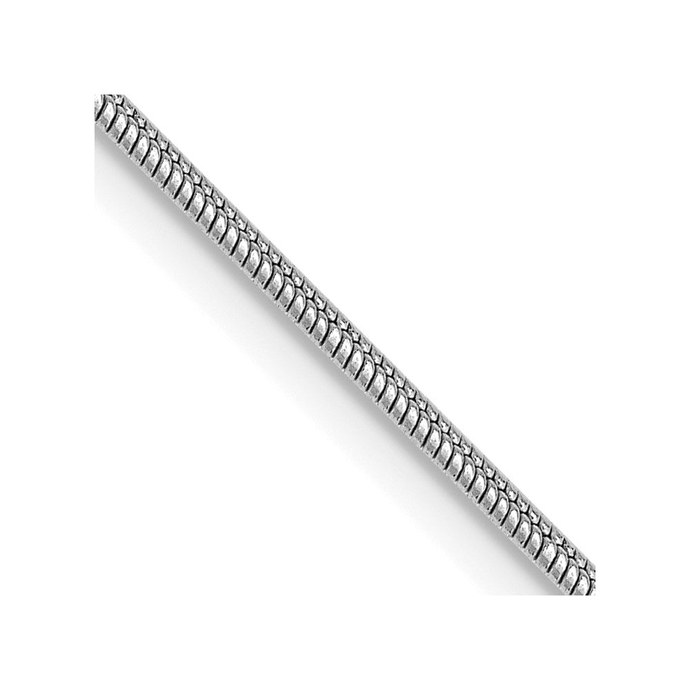 14K White Gold 18 inch 1.1mm Round Snake with Lobster Clasp Chain
