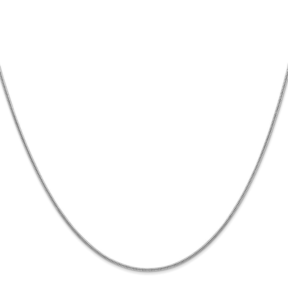 14K White Gold 16 inch 1.4mm Round Snake Lobster Clasp Chain