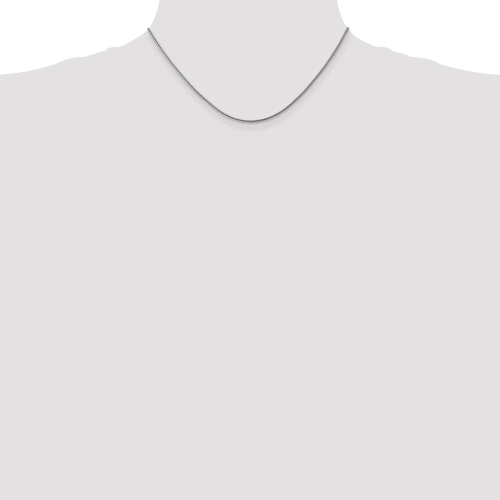 14K White Gold 16 inch 1.6mm Round Snake Lobster Clasp Chain