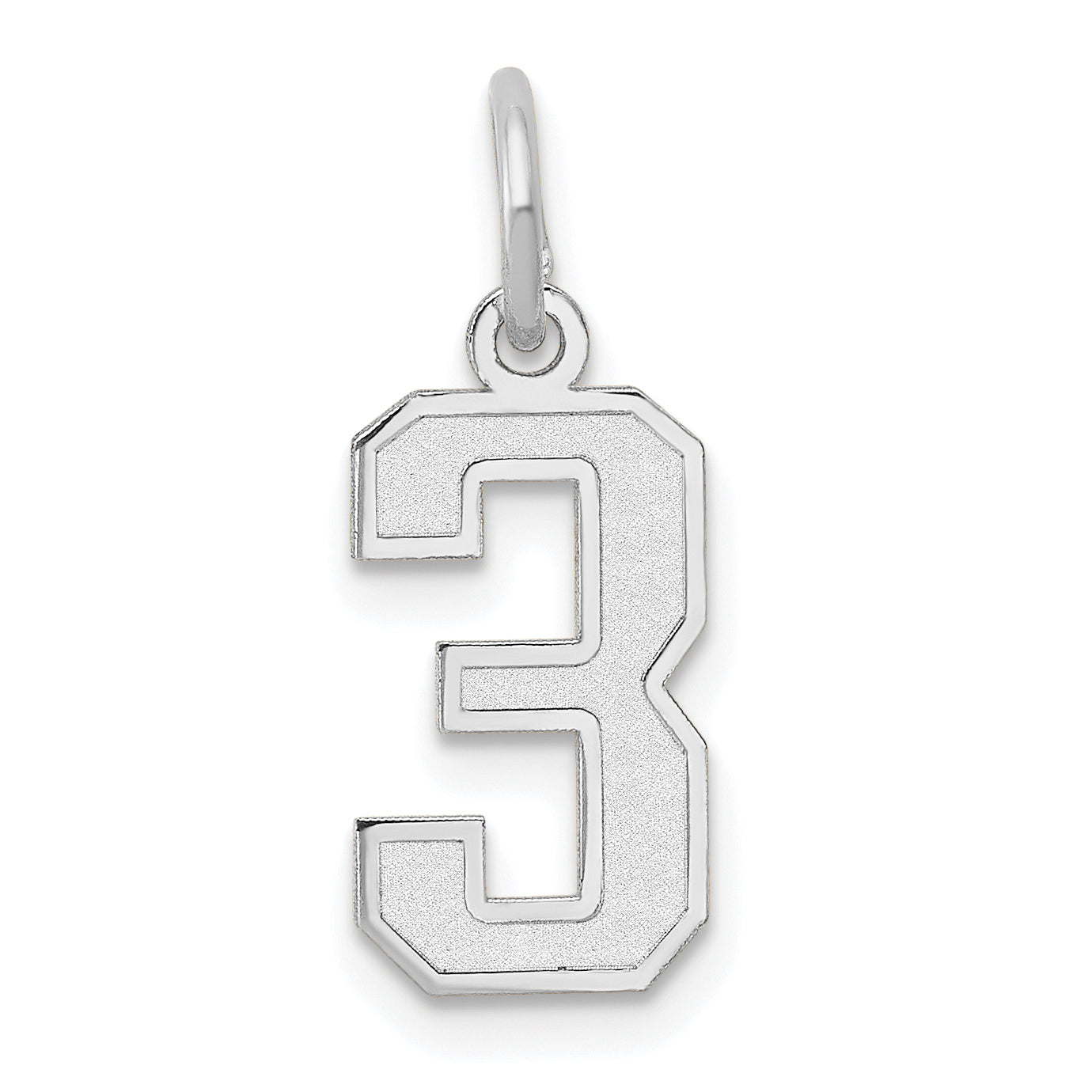 14kw Small Satin Number 3 Charm