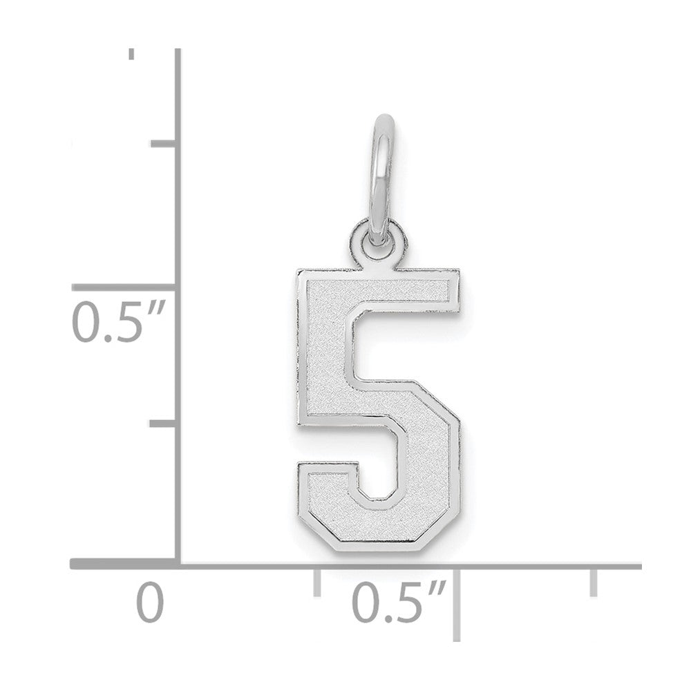 14kw Small Satin Number 5 Charm