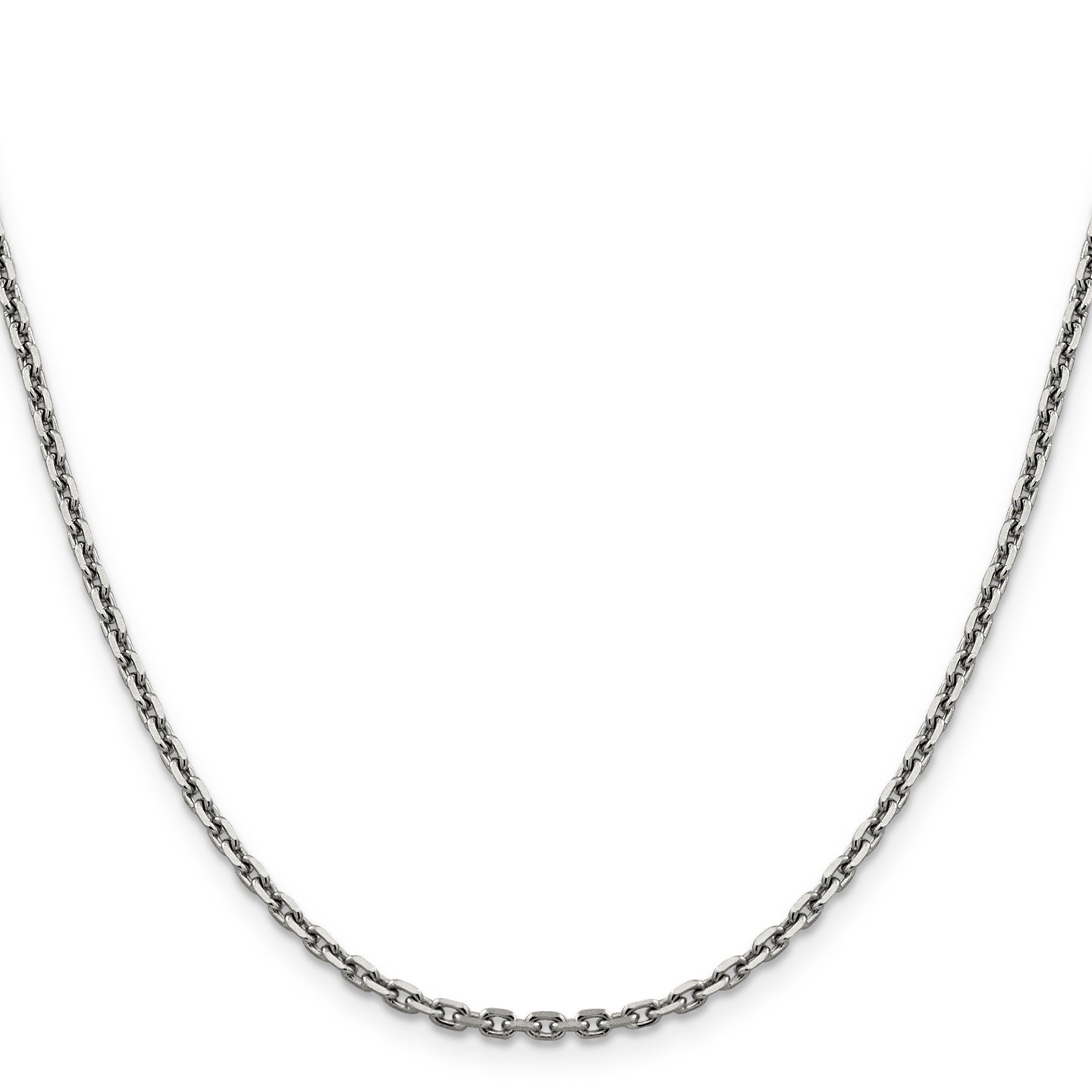 14KT Solid White Gold 3.5 MM Cable Link Chain