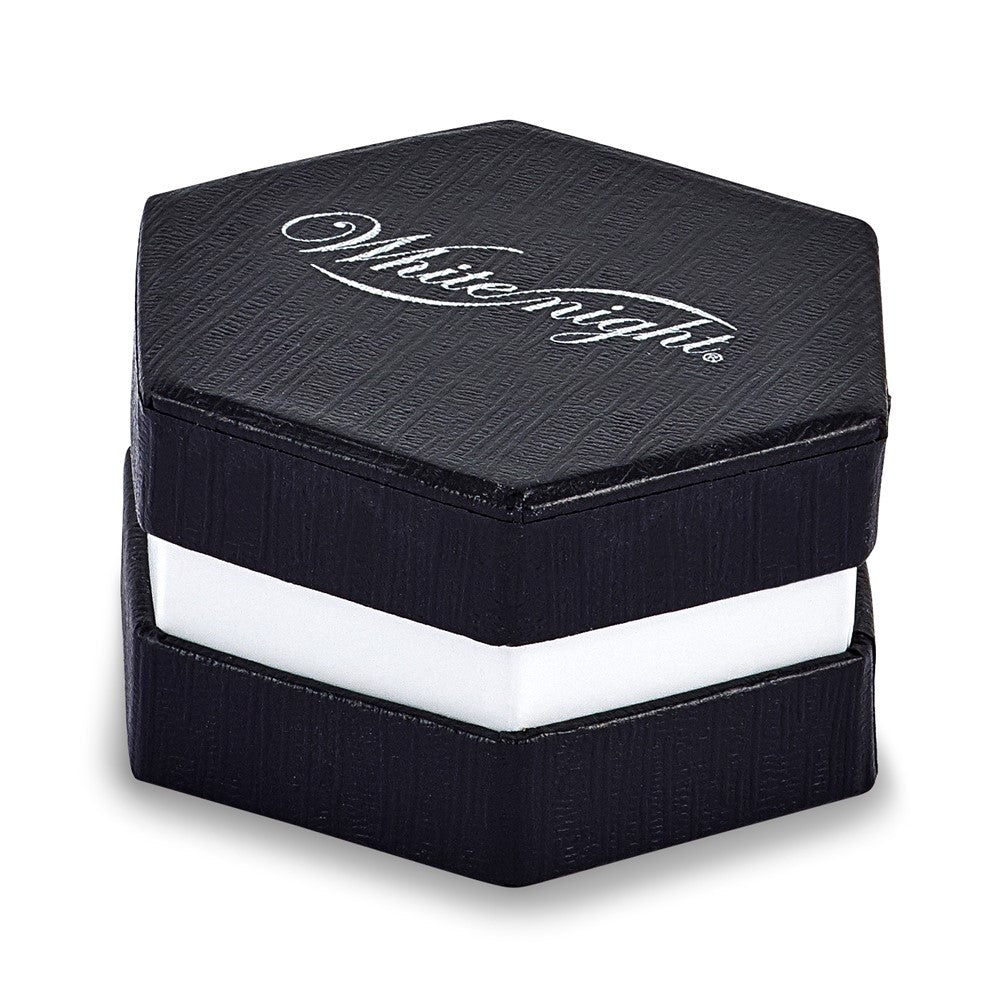 White Night Sterling Silver Black Rhodium-plated Diamond and Onyx Square Men's Ring