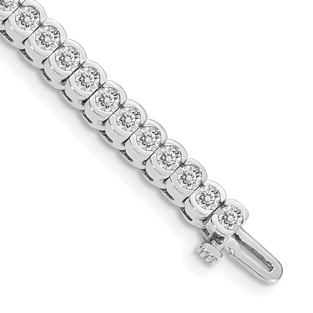 14k White Gold 5 1/2 carat Lab Grown Diamond VS/SI+ G+ Round Tennis Bracelet