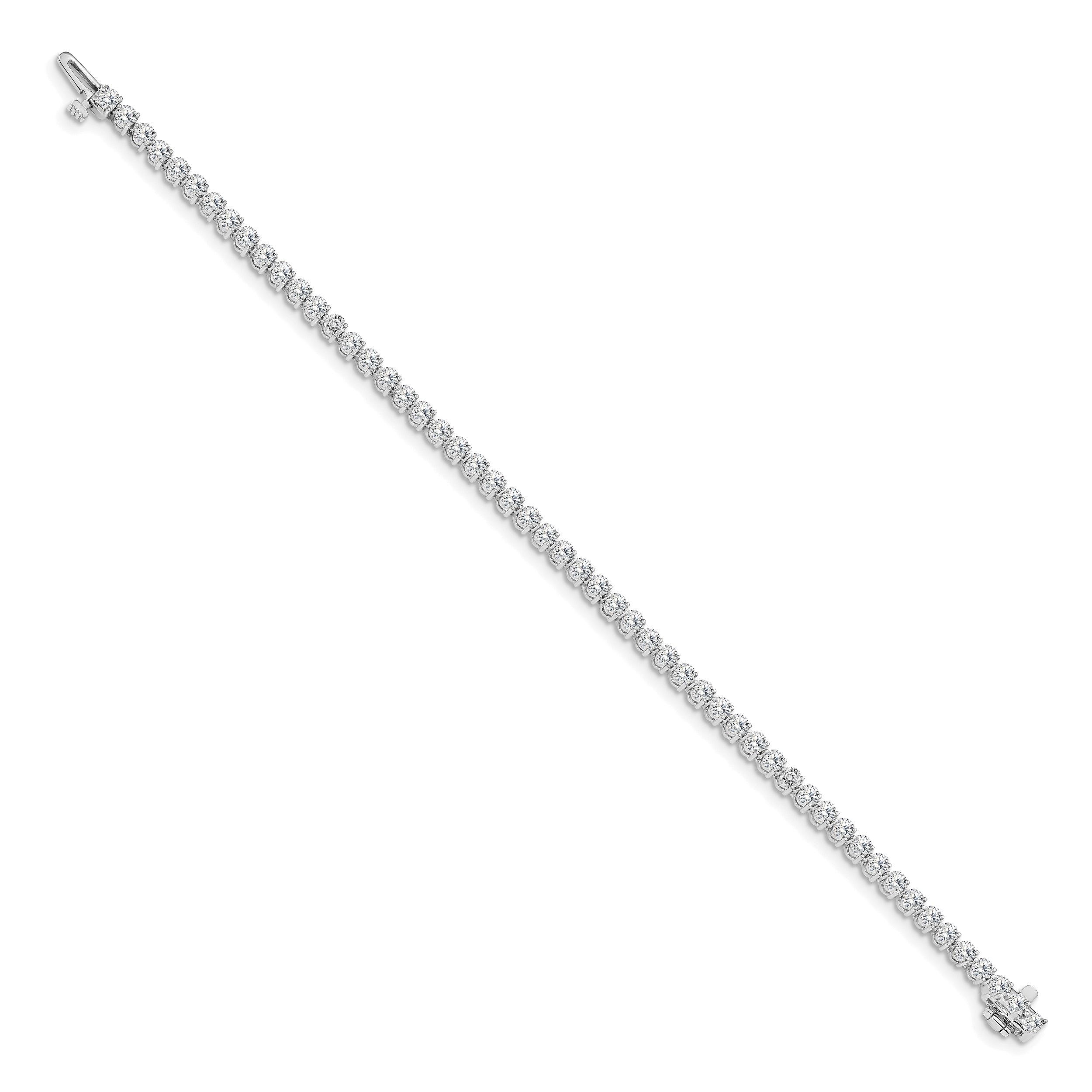 14k White Gold 4 1/3 carat Lab Grown Diamond VS/SI+ G+ Tennis Bracelet