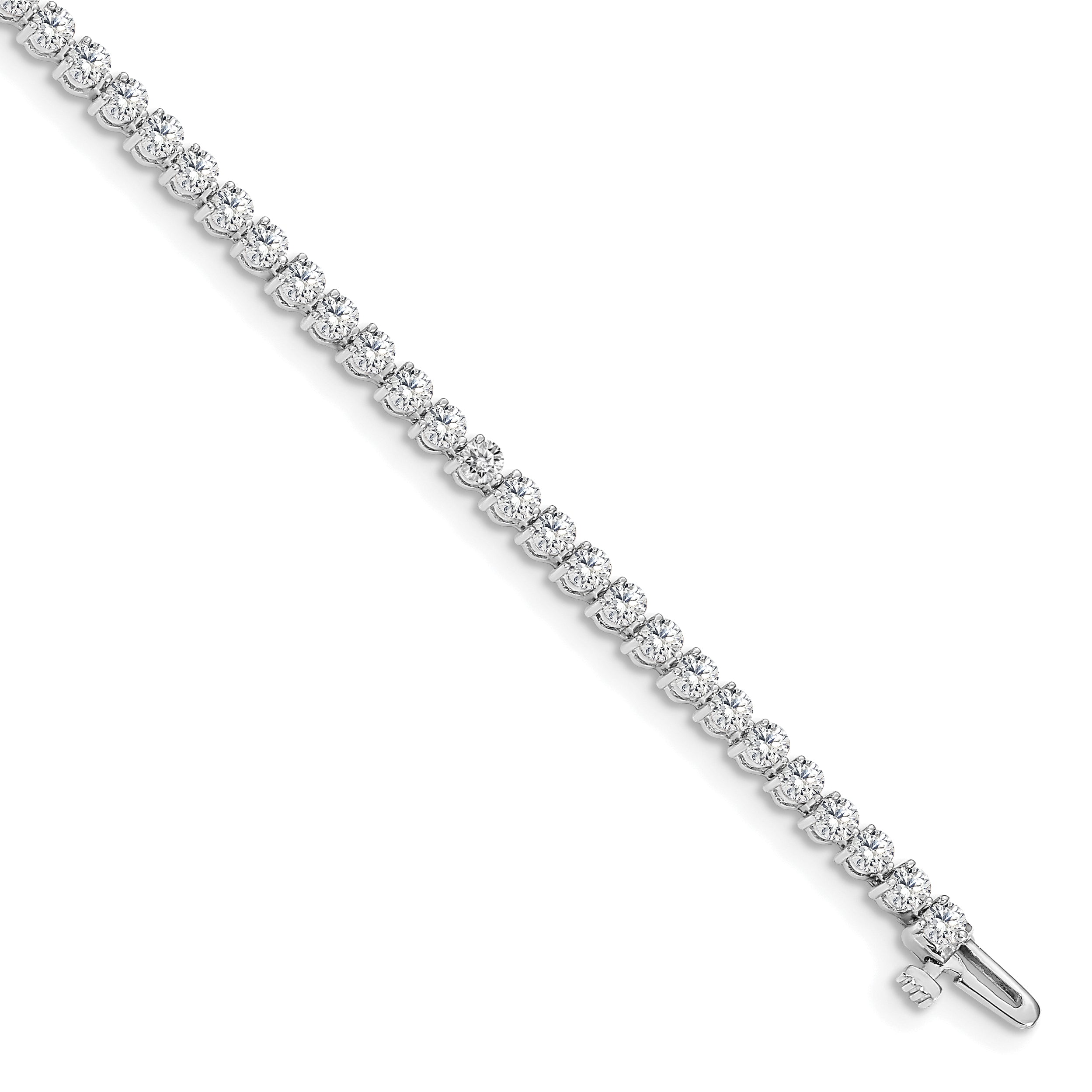 14k White Gold 4 1/3 carat Lab Grown Diamond VS/SI+ G+ Tennis Bracelet