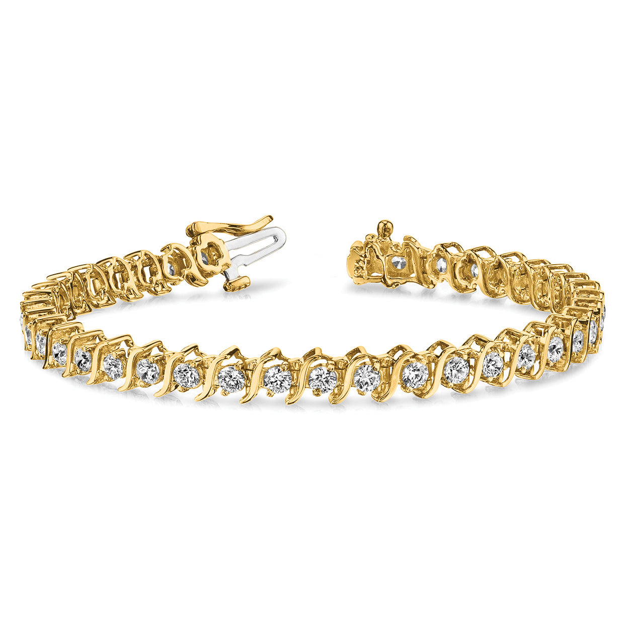 14k 1 7/8 carat Lab Grown Diamond VS/SI+ G+ Round Tennis Bracelet
