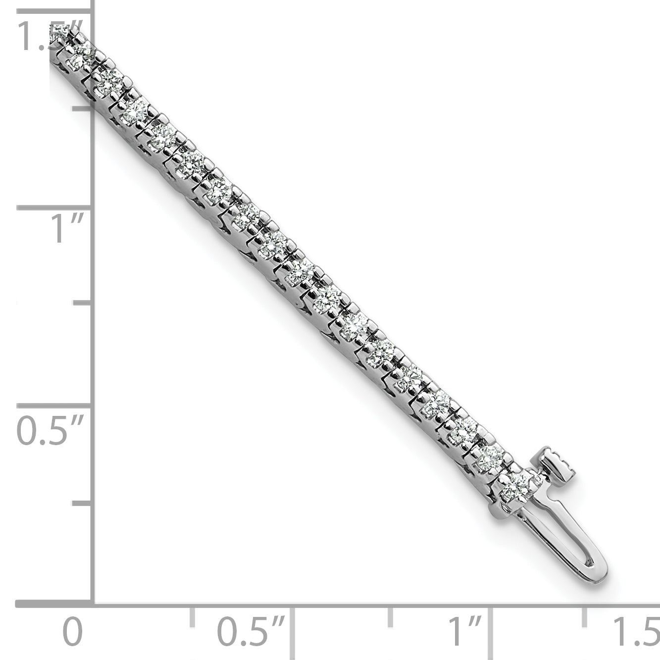14k White Gold 1 1/4 carat Lab Grown Diamond VS/SI+ G+ Round Tennis Bracelet