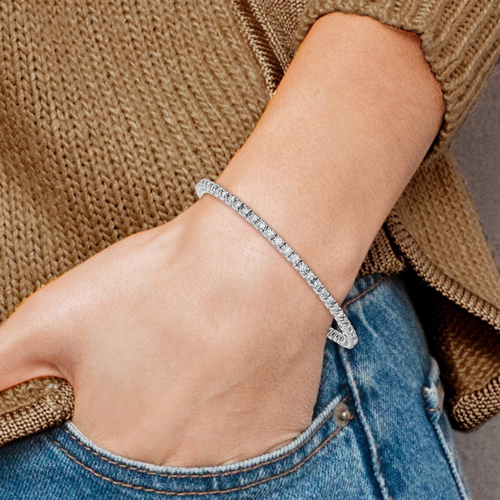 14K White Gold Lab Grown Diamond VS/SI FGH Tennis Bracelet