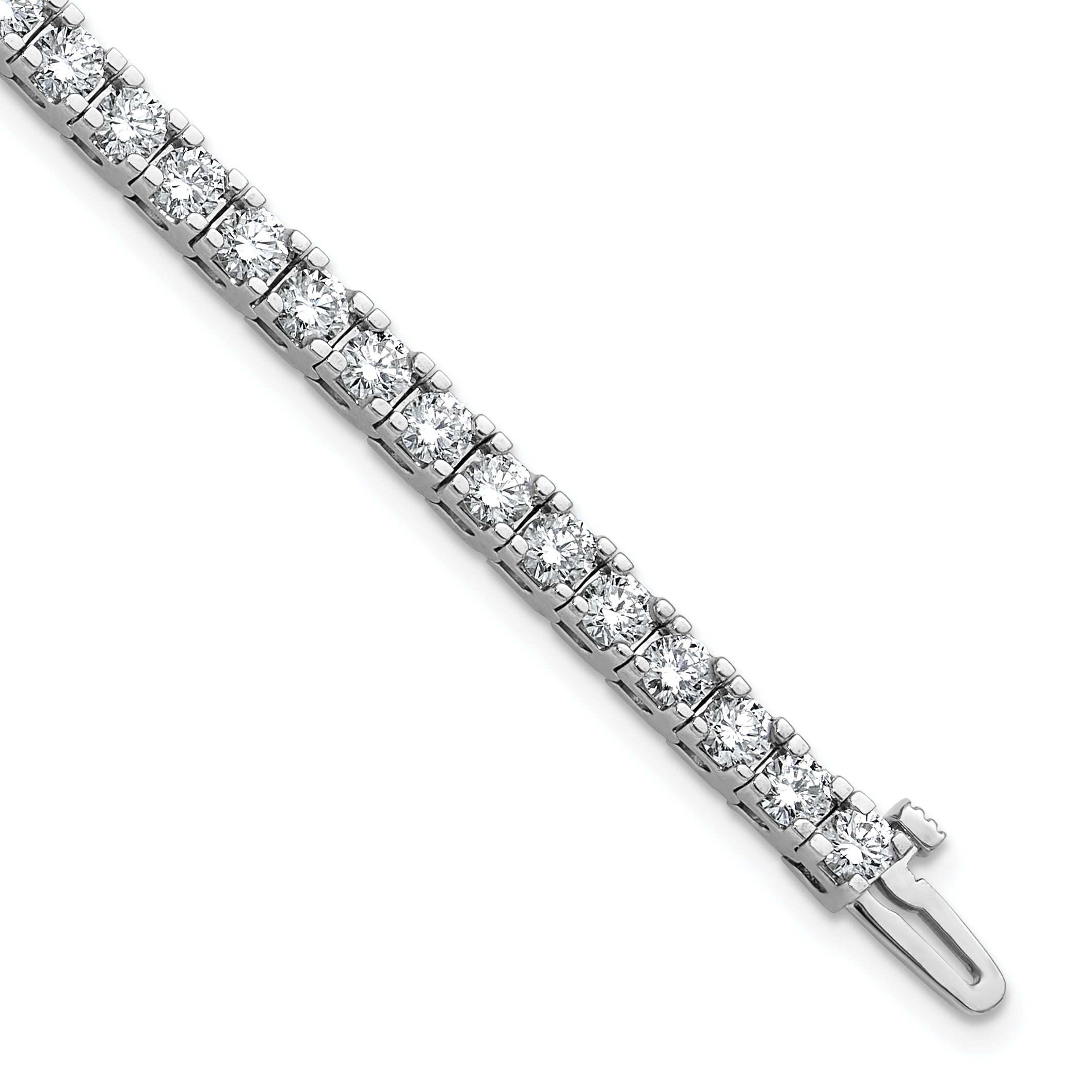 14k White Gold 5 7/8 carat Lab Grown Diamond VS/SI+ G+ Round Tennis Bracelet